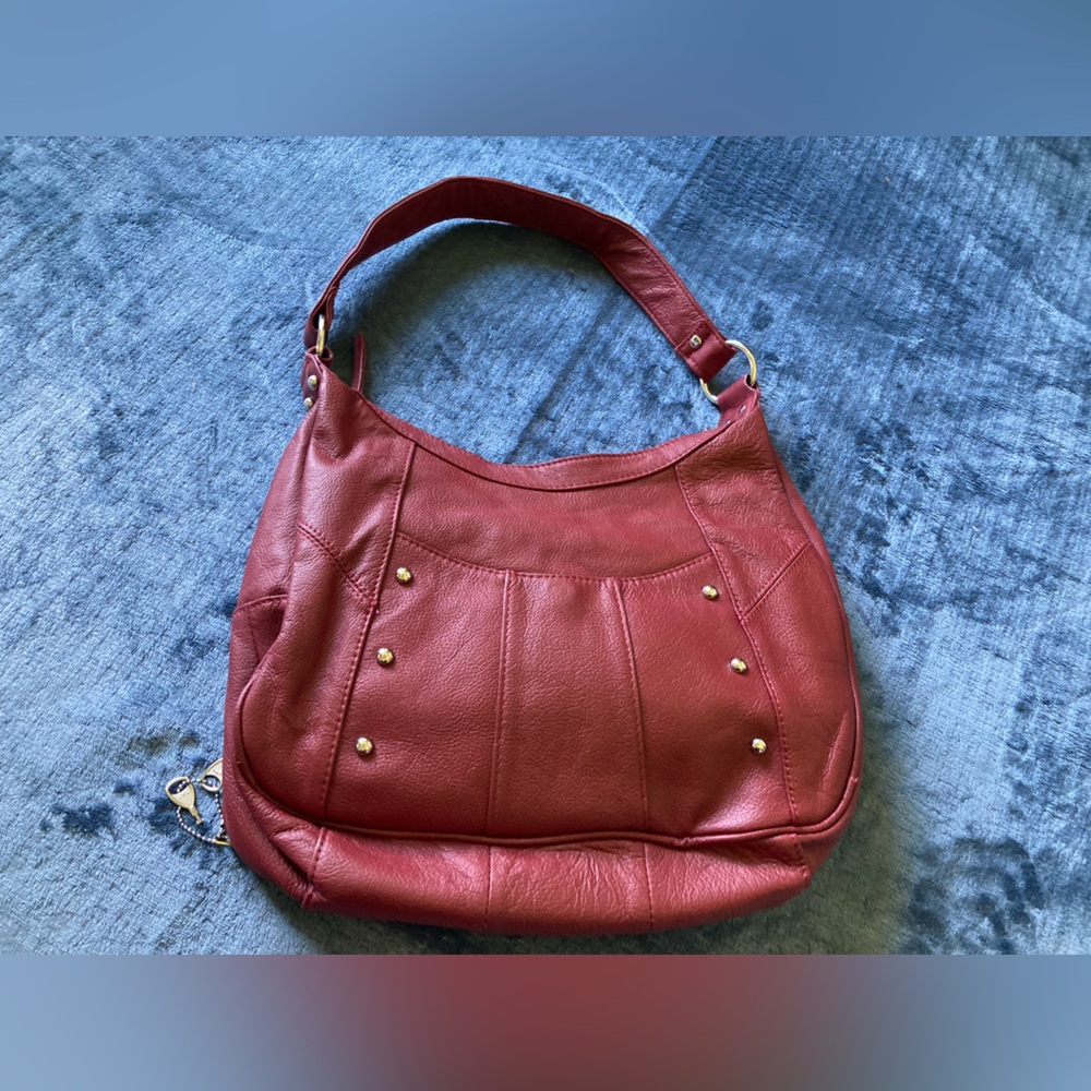 Roma brand, Conceal Carry Red Bag with Gold Stud Accents